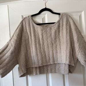 Free People Textured Beige Sweater